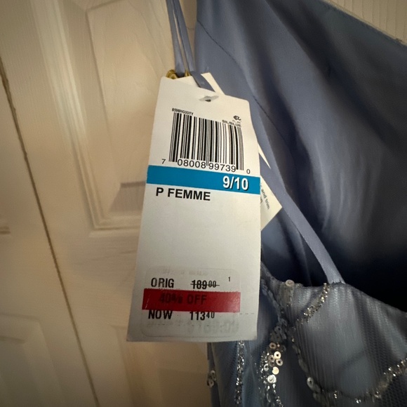 Prom dress light blue with sequins NWT Size 9/10 - Picture 7 of 7